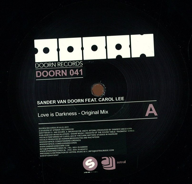 Sander van Doorn feat. Carol Lee - Love Is Darkness (Radio Edit) 2011